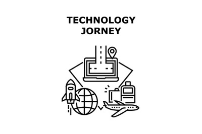 Technology jorney icon vector illustration