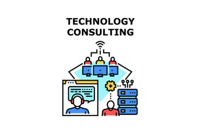 Technology consulting icon vector illustration