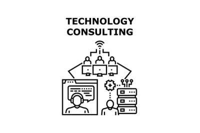 Technology consulting icon vector illustration