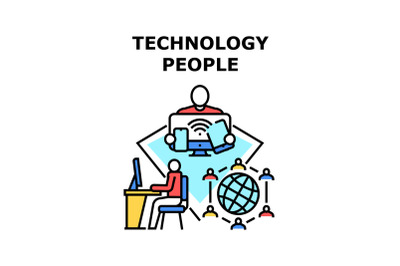 Technology people icon vector illustration