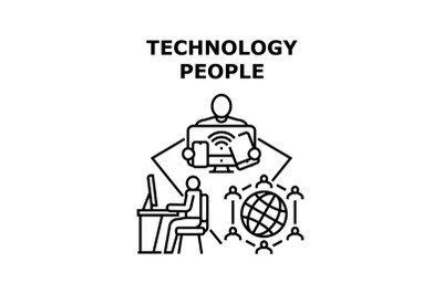 Technology people icon vector illustration