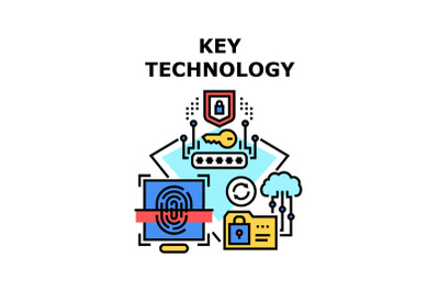 Key Technology icon vector illustration