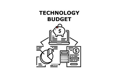 Technology budget icon vector illustration