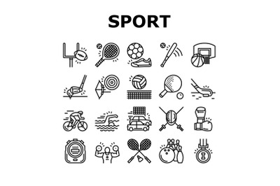 Sport Active Competitive Game Icons Set Vector