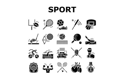 Sport Active Competitive Game Icons Set Vector