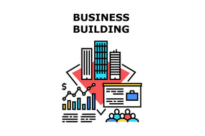 Business Building Tower Concept Color Illustration