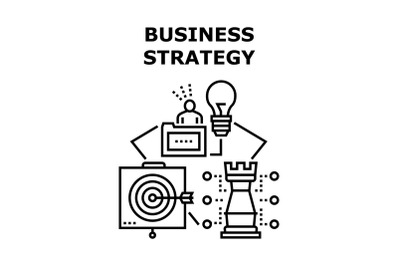Business Strategy Idea Concept Black Illustration