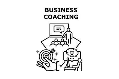 Business Coaching Event Concept Black Illustration