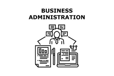 Business Administration Concept Black Illustration