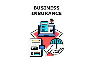 Business Insurance Concept Color Illustration