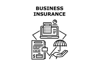 Business Insurance Concept Black Illustration