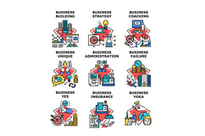 Business Strategy Set Icons Vector Illustrations