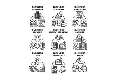 Business Strategy Set Icons Vector Illustrations
