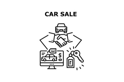 Car Sale Dealership Concept Color Illustration
