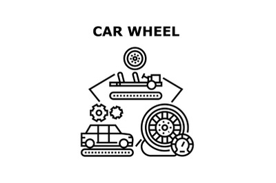 Car Wheel Maintenance Concept Color Illustration