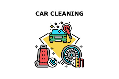 Car Cleaning Service Concept Color Illustration