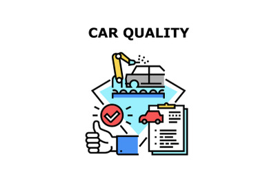 Car Quality Vector Concept Color Illustration