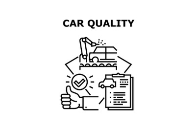 Car Quality Vector Concept Black Illustration