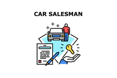 Car Salesman Vector Concept Color Illustration