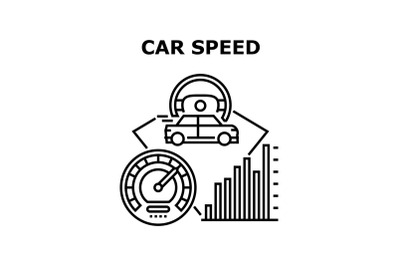 Car Speed Meter Vector Concept Black Illustration