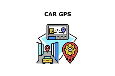Car Gps Device Vector Concept Color Illustration
