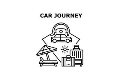 Car Journey Vector Concept Black Illustration
