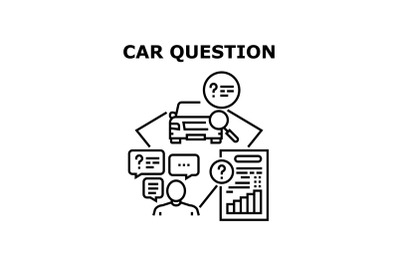 Car Question Vector Concept Black Illustration