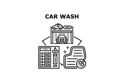 Car Wash Service Vector Concept Black Illustration