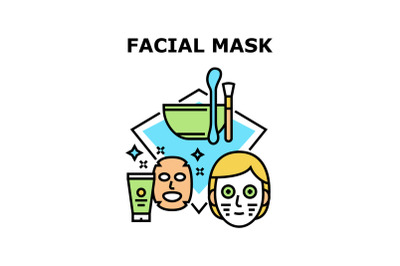 Facial Mask Vector Concept Color Illustration