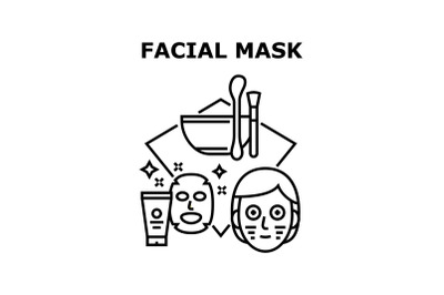 Facial Mask Vector Concept Color Illustration