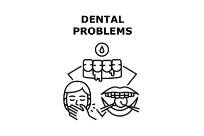 Dental Problems Vector Concept Color Illustration