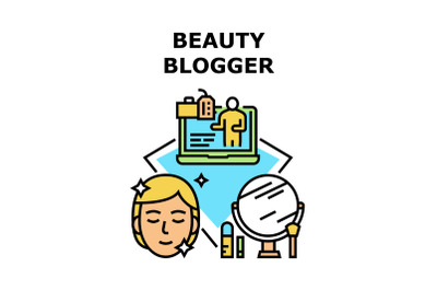 Beauty Blogger Vector Concept Color Illustration