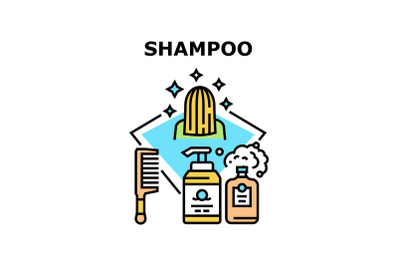 Shampoo Product Vector Concept Color Illustration