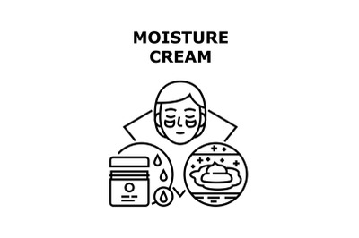 Moisture Cream Vector Concept Black Illustration