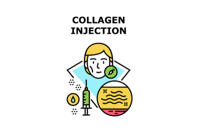 Collagen Injection Concept Color Illustration