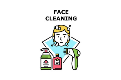 Face Cleaning Vector Concept Color Illustration