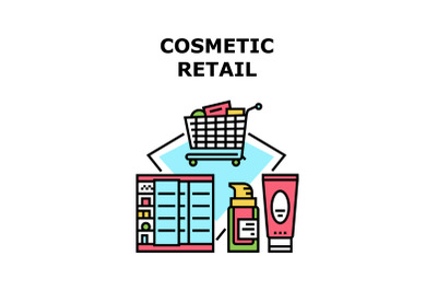 Cosmetic Retail Vector Concept Color Illustration