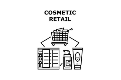 Cosmetic Retail Vector Concept Black Illustration