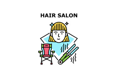 Hair Salon Treatment Concept Color Illustration