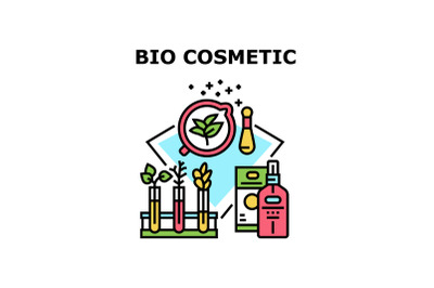 Bio Cosmetic Vector Concept Color Illustration