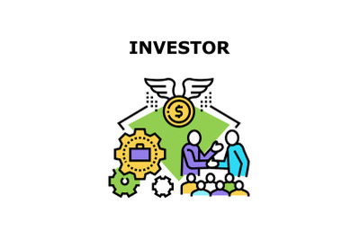 Investor Businessman Concept Color Illustration