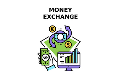 Money Exchange Vector Concept Color Illustration