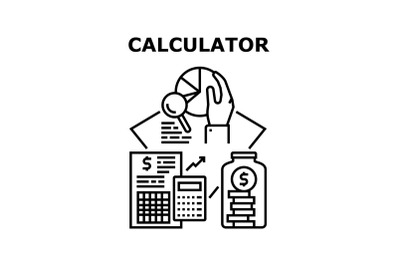 Calculator Tool Vector Concept Color Illustration