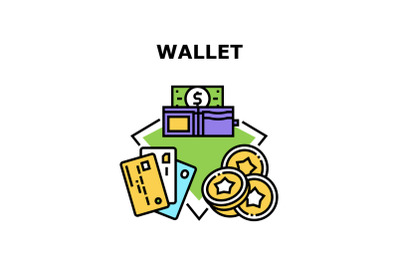 Wallet Accessory Vector Concept Color Illustration