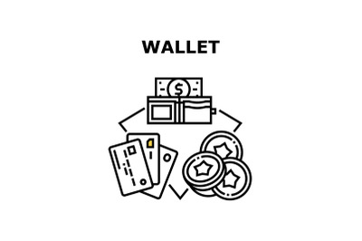Wallet Accessory Vector Concept Color Illustration