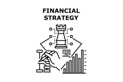 Financial Strategy Concept Black Illustration