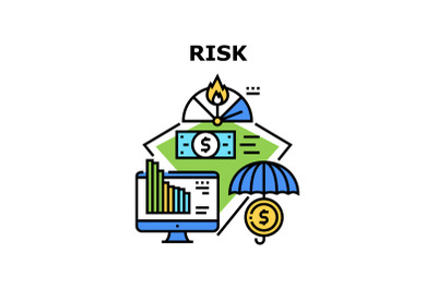 Financial Risk Vector Concept Color Illustration