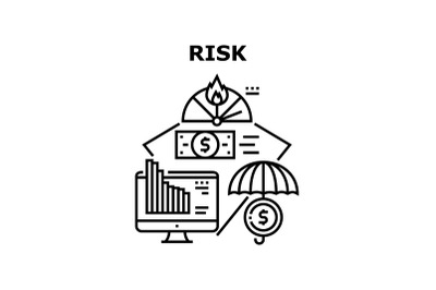 Financial Risk Vector Concept Black Illustration