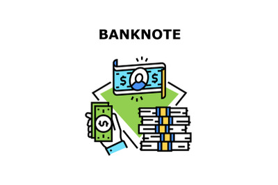 Banknote Money Vector Concept Color Illustration