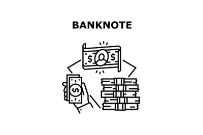 Banknote Money Vector Concept Black Illustration